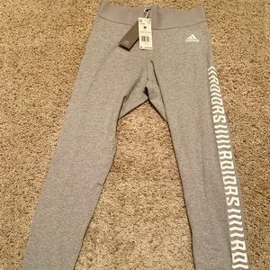 Adidas heather gray leggings/tights, size M